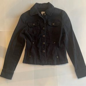 Live a Little black PP jacket long sleeve full button